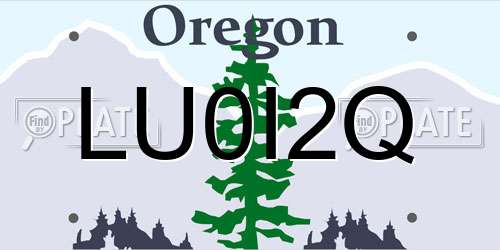 LU0I2Q Oregon License Plate