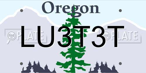 LU3T3T Oregon License Plate
