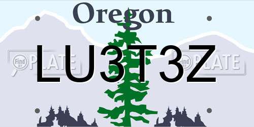 LU3T3Z Oregon License Plate