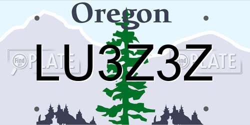 LU3Z3Z Oregon License Plate