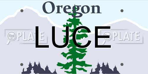 LUCE Oregon License Plate