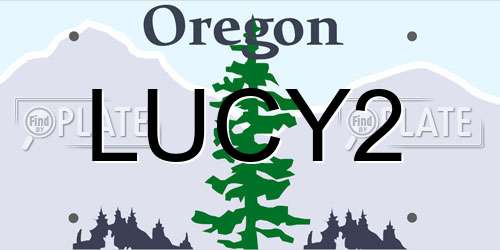 LUCY2 Oregon License Plate