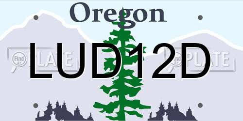 LUD12D Oregon License Plate