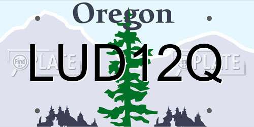 LUD12Q Oregon License Plate