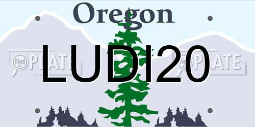 LUDI20 Oregon License Plate