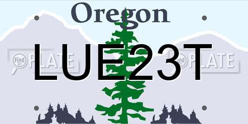 LUE23T Oregon License Plate