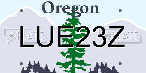 LUE23Z Oregon License Plate