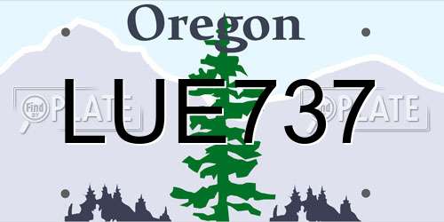 LUE737 Oregon License Plate