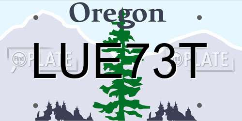 LUE73T Oregon License Plate