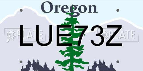 LUE73Z Oregon License Plate