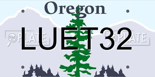 LUET32 Oregon License Plate