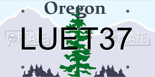 LUET37 Oregon License Plate