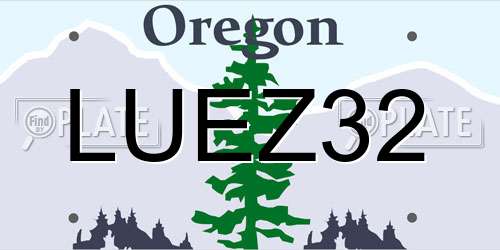LUEZ32 Oregon License Plate