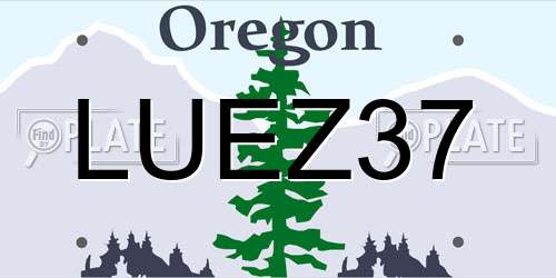 LUEZ37 Oregon License Plate