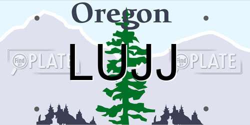LUJJ Oregon License Plate