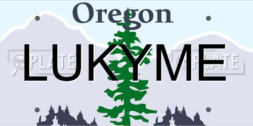 LUKYME Oregon License Plate
