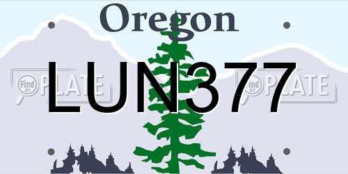 LUN377 Oregon License Plate