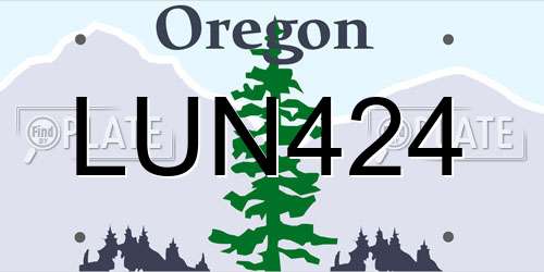 LUN424 Oregon License Plate