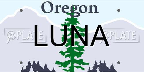 LUNA Oregon License Plate