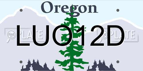 LUO12D Oregon License Plate