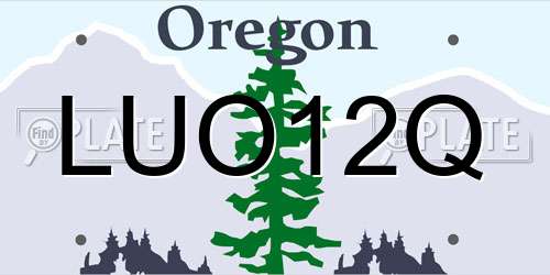 LUO12Q Oregon License Plate