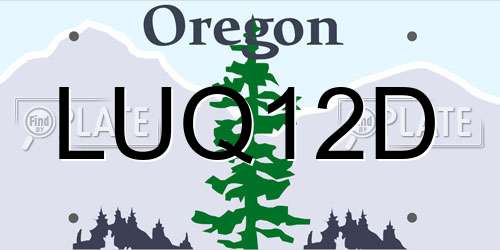 LUQ12D Oregon License Plate