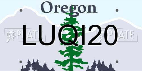 LUQI20 Oregon License Plate