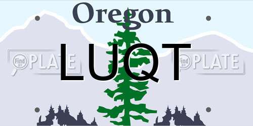 LUQT Oregon License Plate