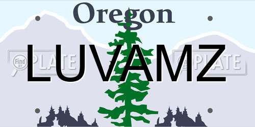 LUVAMZ Oregon License Plate