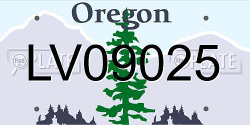 LV09025 Oregon License Plate