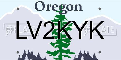 LV2KYK Oregon License Plate