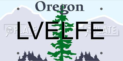 LVELFE Oregon License Plate