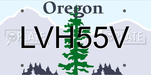 LVH55V Oregon License Plate