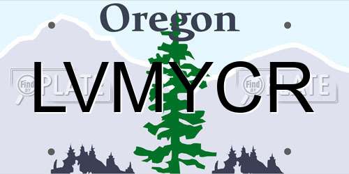 LVMYCR Oregon License Plate