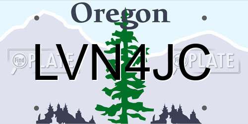 LVN4JC Oregon License Plate