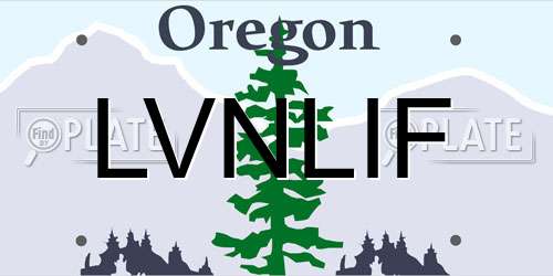 LVNLIF Oregon License Plate