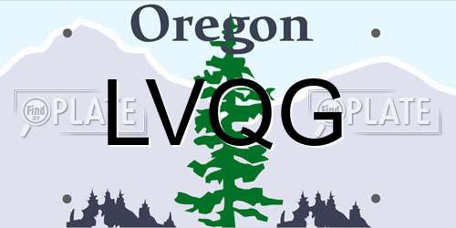 LVQG Oregon License Plate