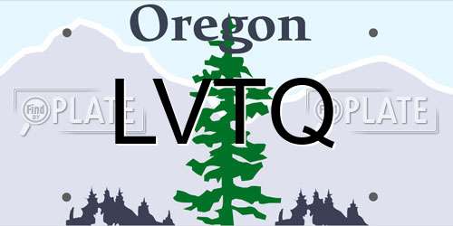 LVTQ Oregon License Plate