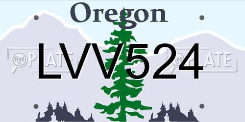 LVV524 Oregon License Plate