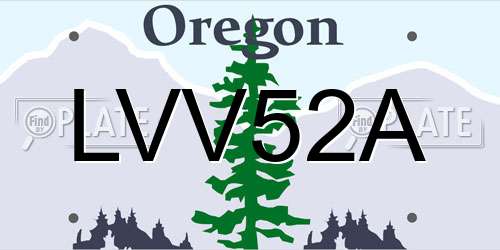 LVV52A Oregon License Plate