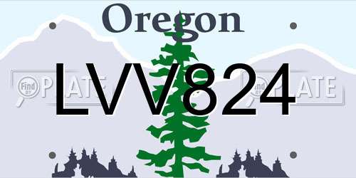 LVV824 Oregon License Plate