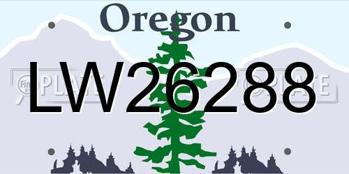 LW26288 Oregon License Plate