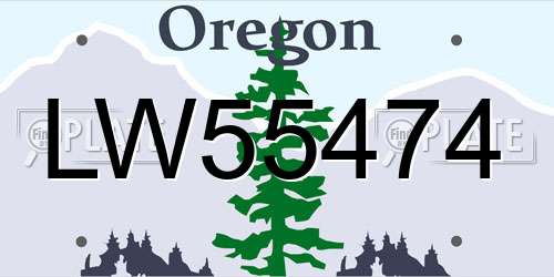 LW55474 Oregon License Plate