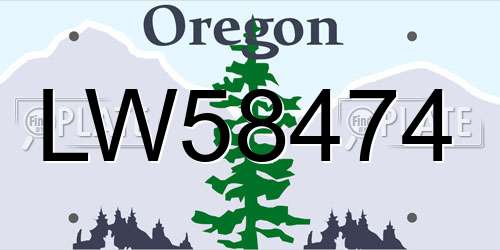 LW58474 Oregon License Plate