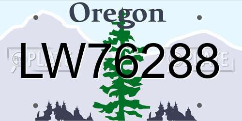 LW76288 Oregon License Plate