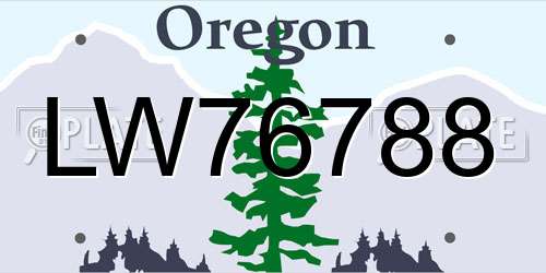LW76788 Oregon License Plate