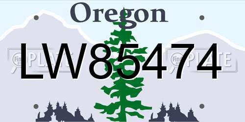 LW85474 Oregon License Plate