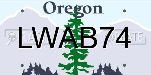 LWAB74 Oregon License Plate