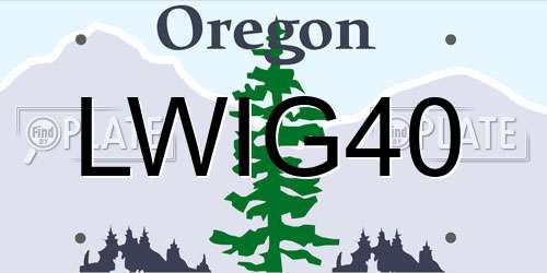 LWIG40 Oregon License Plate