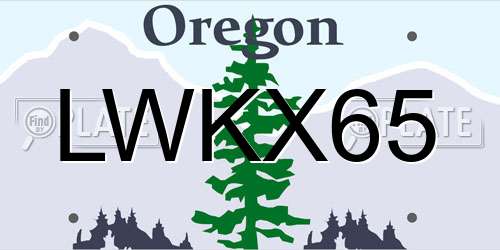 LWKX65 Oregon License Plate